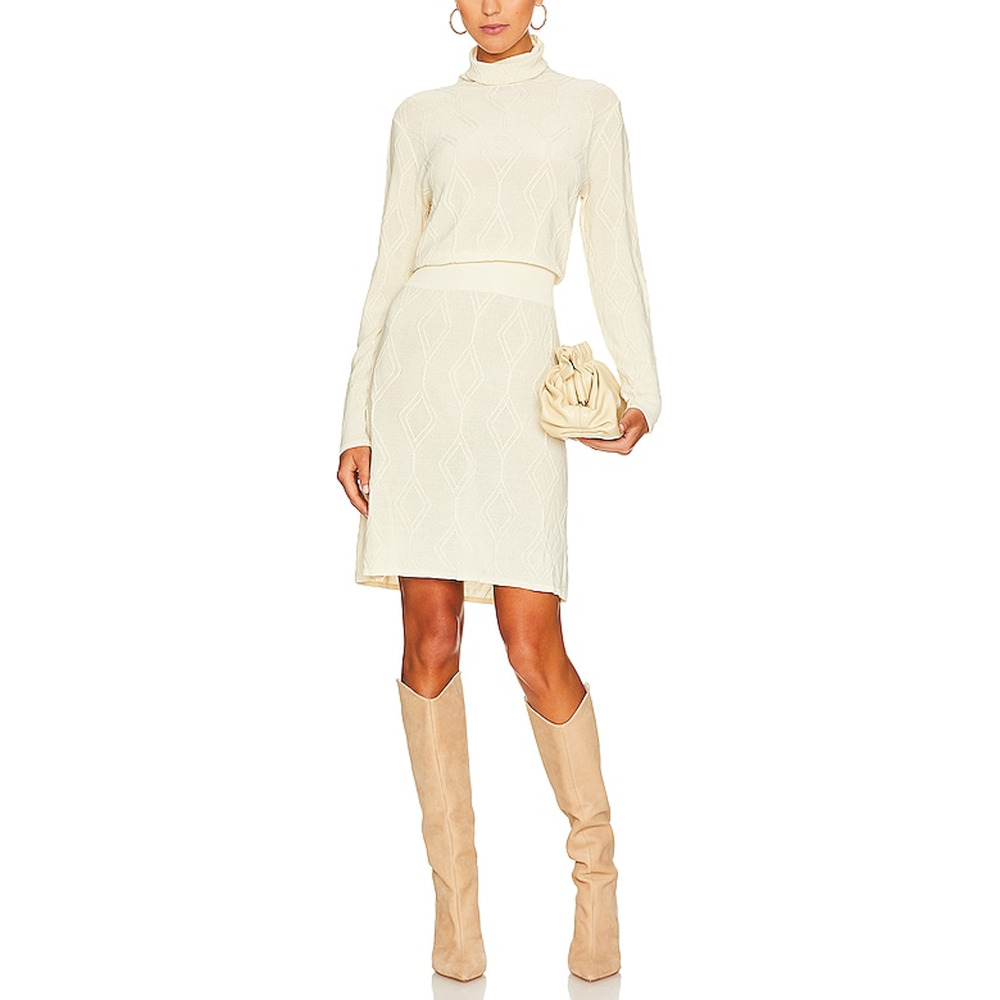 Callahan 'Nayeli' White Turtleneck Semi Sheer Dress Size M